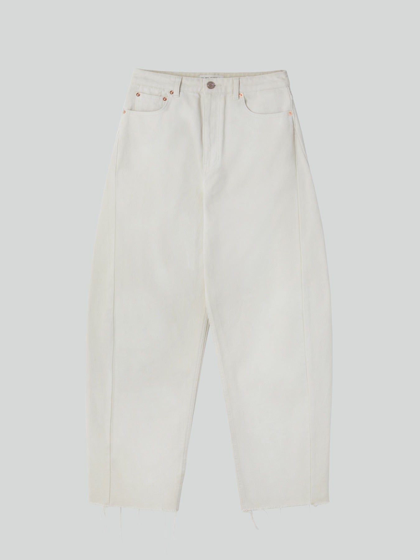 Recto - Painted Detail Curved Denim Pants (Ecru) product image 1 | TRAB K-Fashion Australia