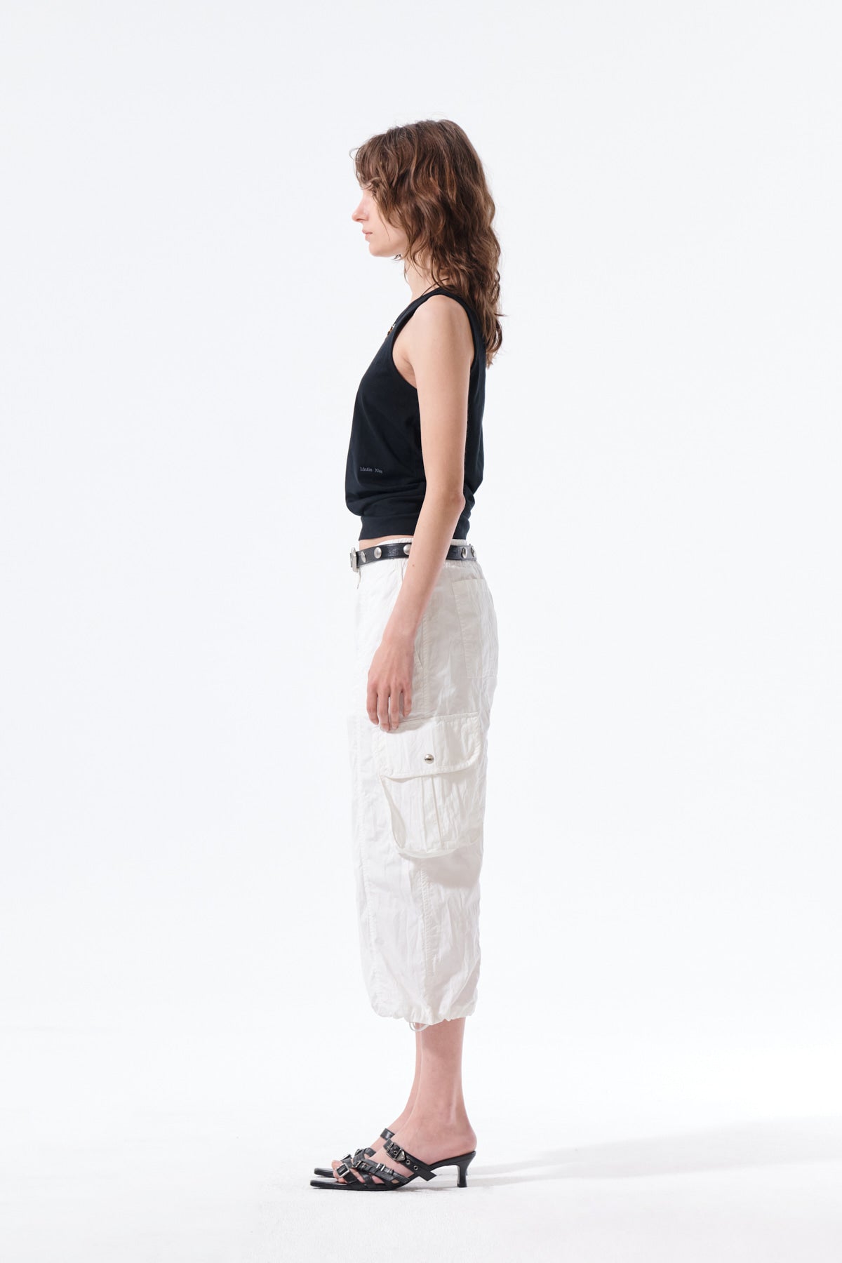 Matin Kim - Hem Tie Detail Sleeveless Top (Black) product image 7 | TRAB K-Fashion Australia