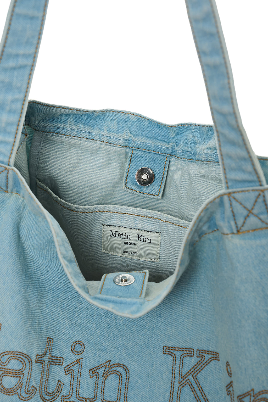 Matin Kim - Matin Stitch Denim Shoulder Bag (Sky) product image 4 | TRAB K-Fashion Australia