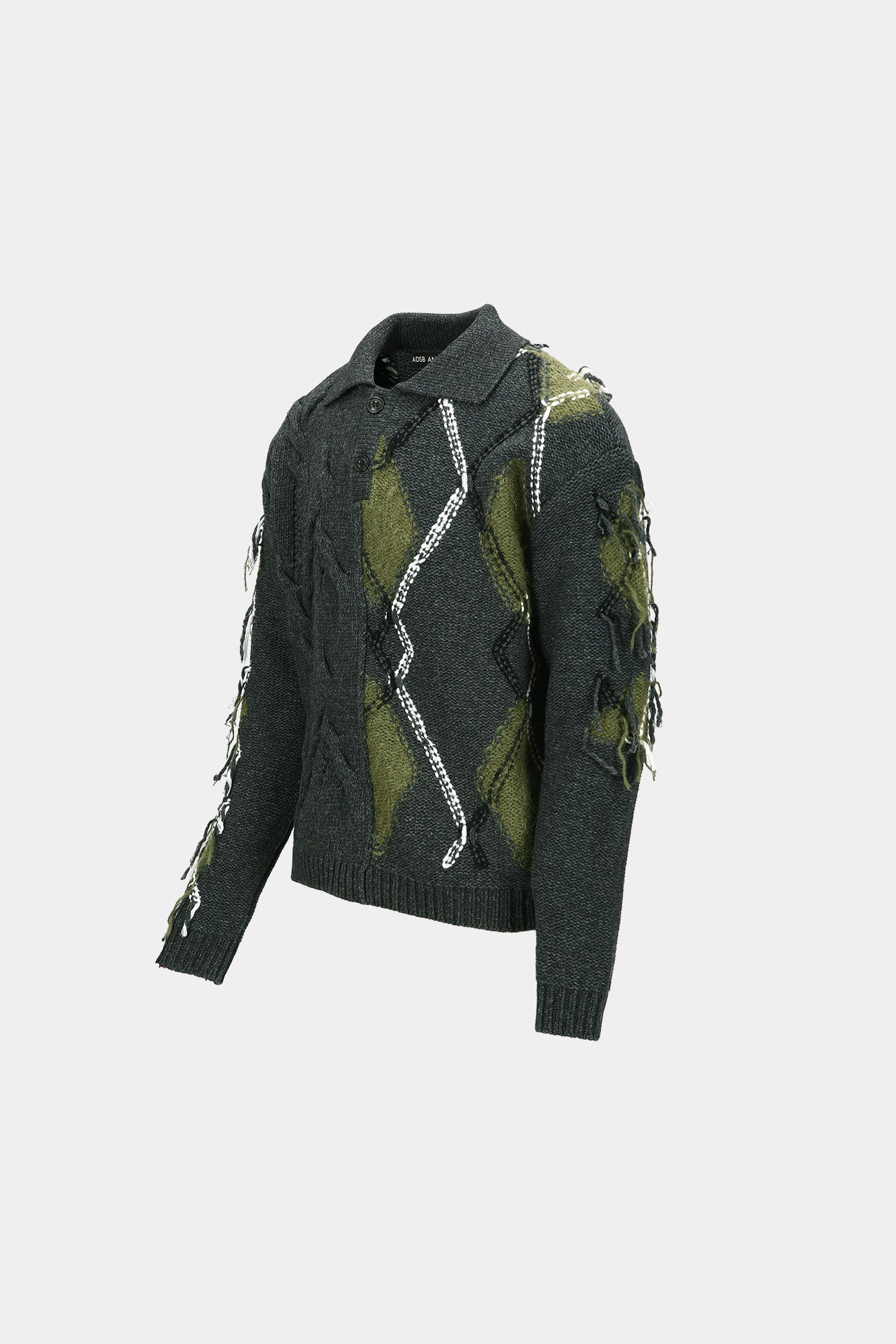 Andersson Bell - Argyle Fisherman Polo Sweater (Charcoal) product image 8 | TRAB K-Fashion Australia