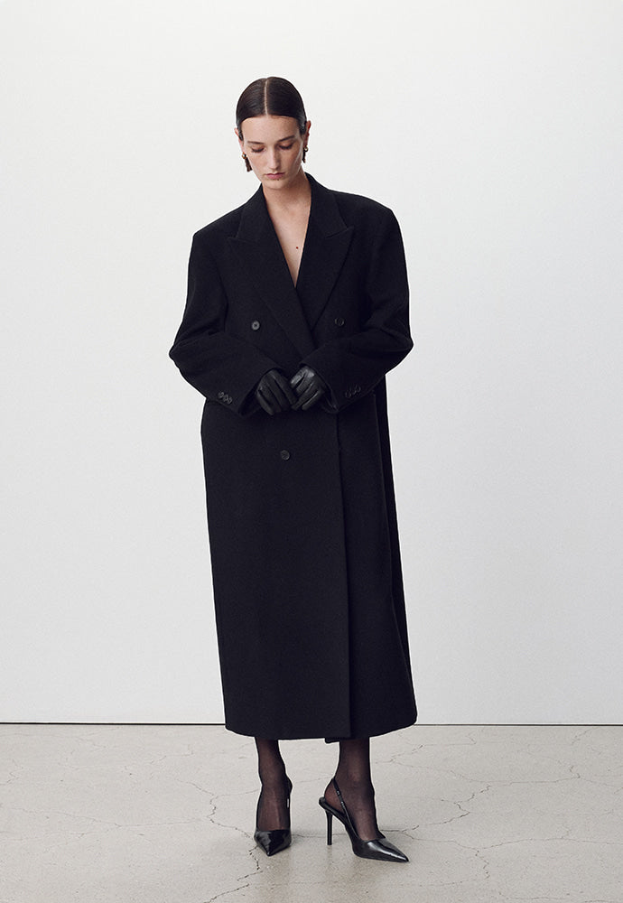 Tonywack - Wool And Cashmere Extra-Long Coat (Black) product image 1 | TRAB K-Fashion Australia