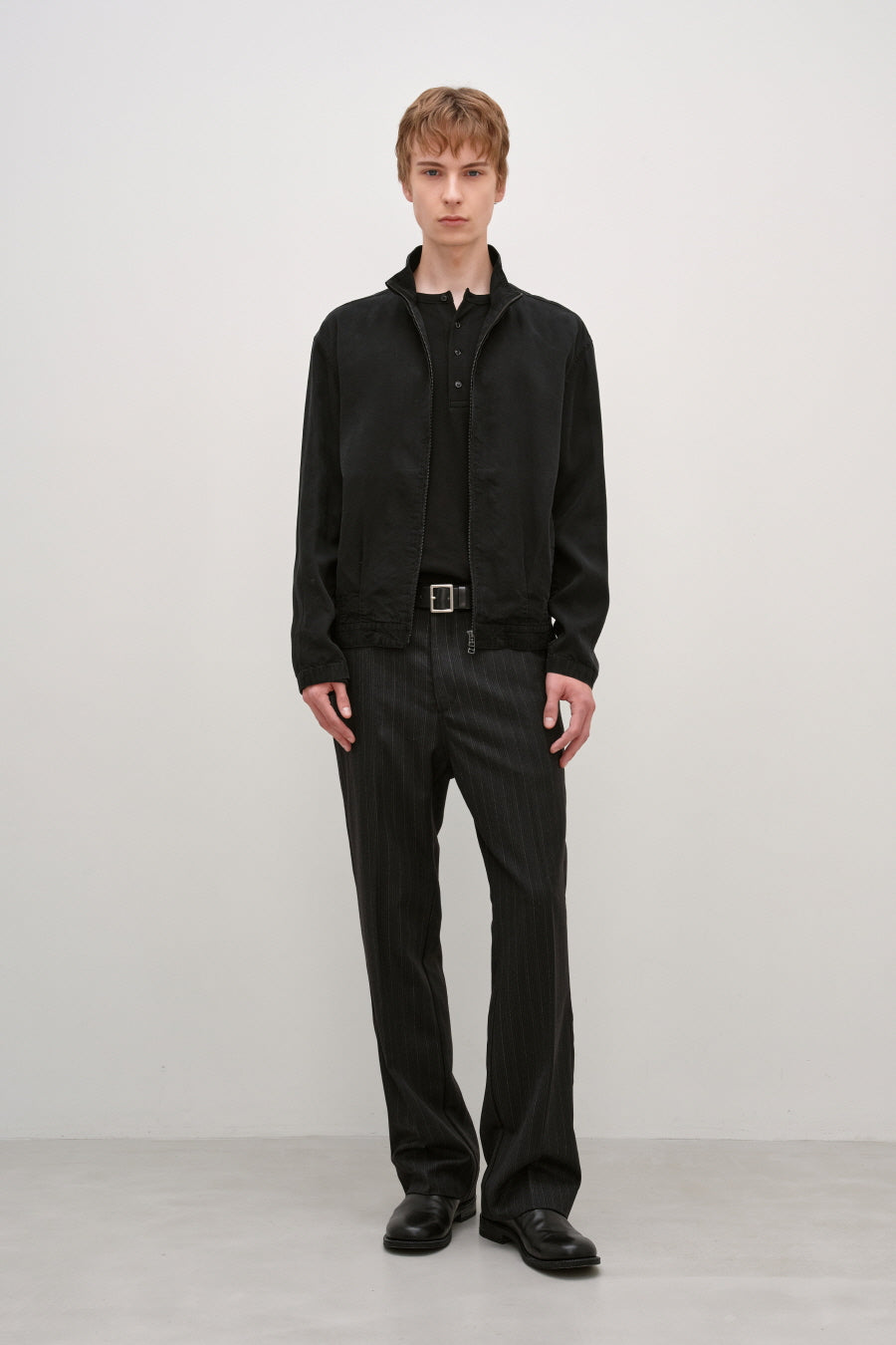 Insilence - Washed Tencel Zip-Up Jacket (Washed Black) product image 1 | TRAB K-Fashion Australia