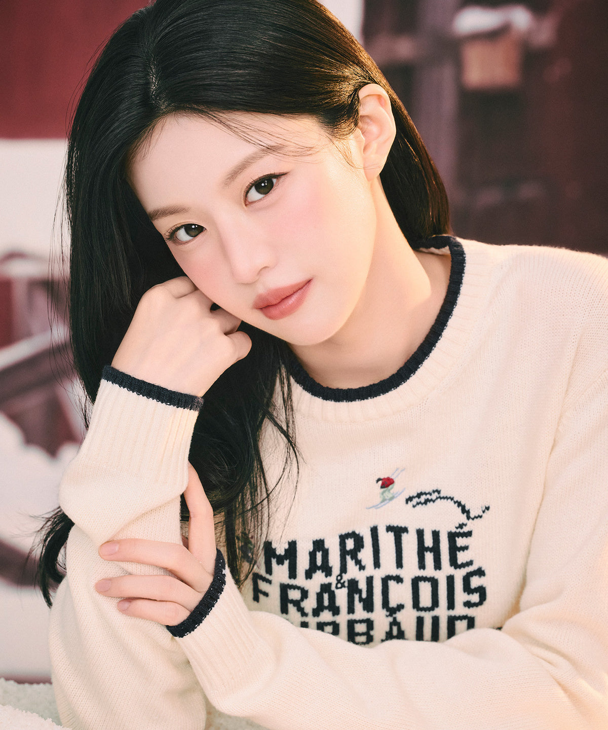 Marithe & Francois Girbaud - Alpes Classic Logo Knit Pullover (Ivory) product image 1 | TRAB K-Fashion Australia