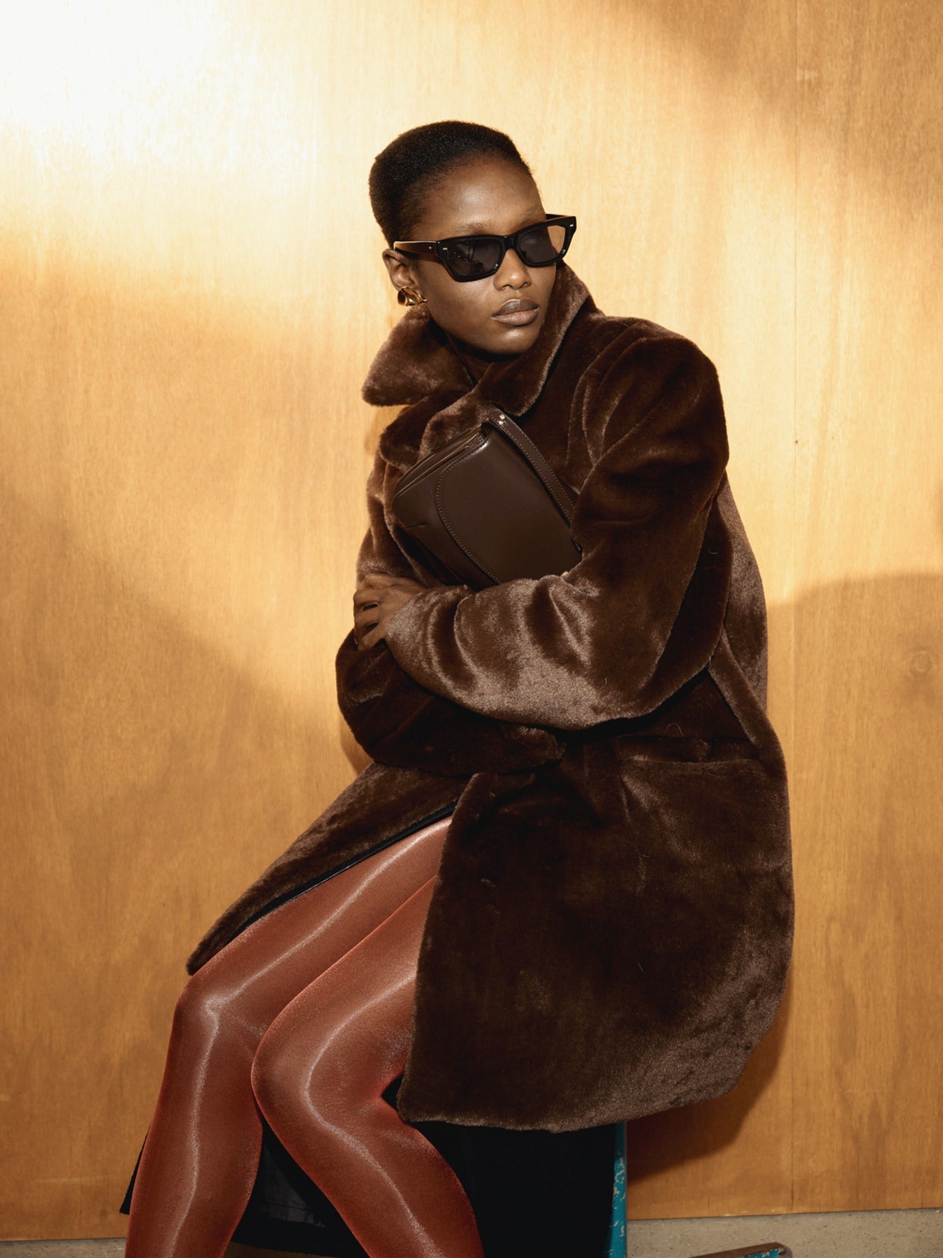 Recto - Grandma Faux Fur Double Coat (Vintage Brown) product image 1 | TRAB K-Fashion Australia