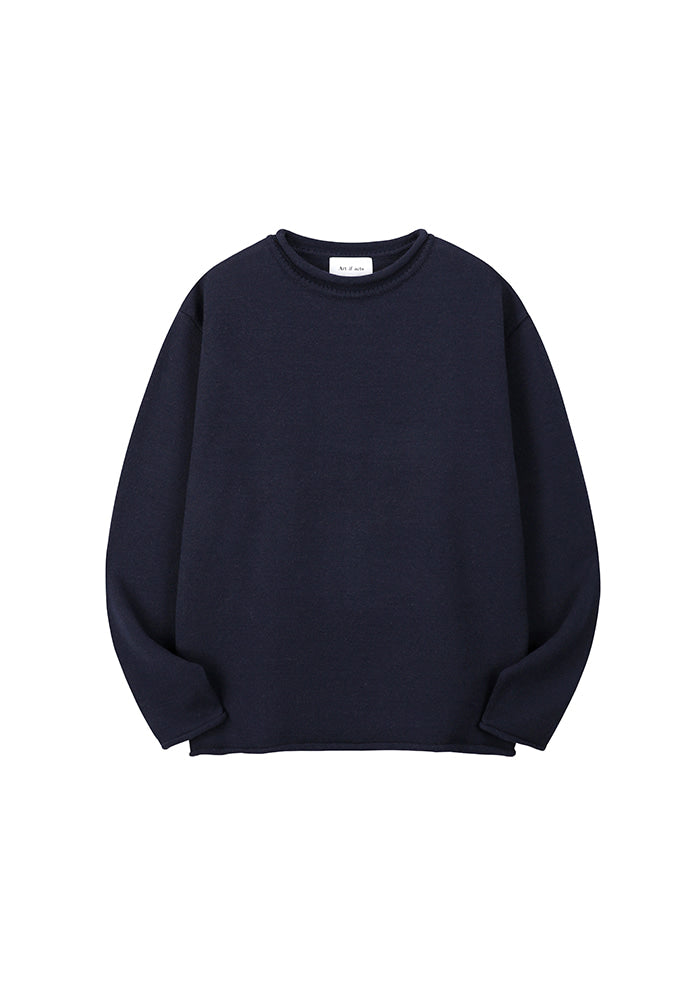 Art if acts - Ribbed Pullover Knit (Dark Navy) product image 7 | TRAB K-Fashion Australia