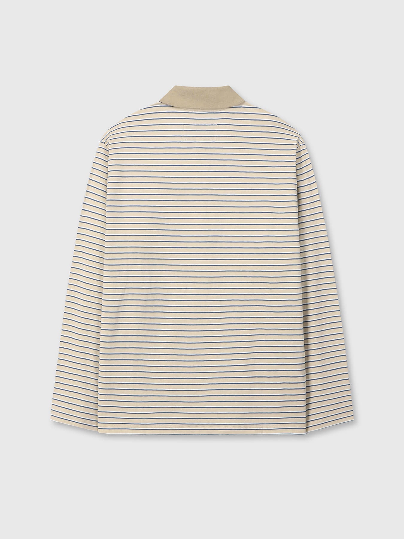 Tonywack - Striped Cotton Polo T-Shirt (Beige Multi Stripe) product image 8 | TRAB K-Fashion Australia