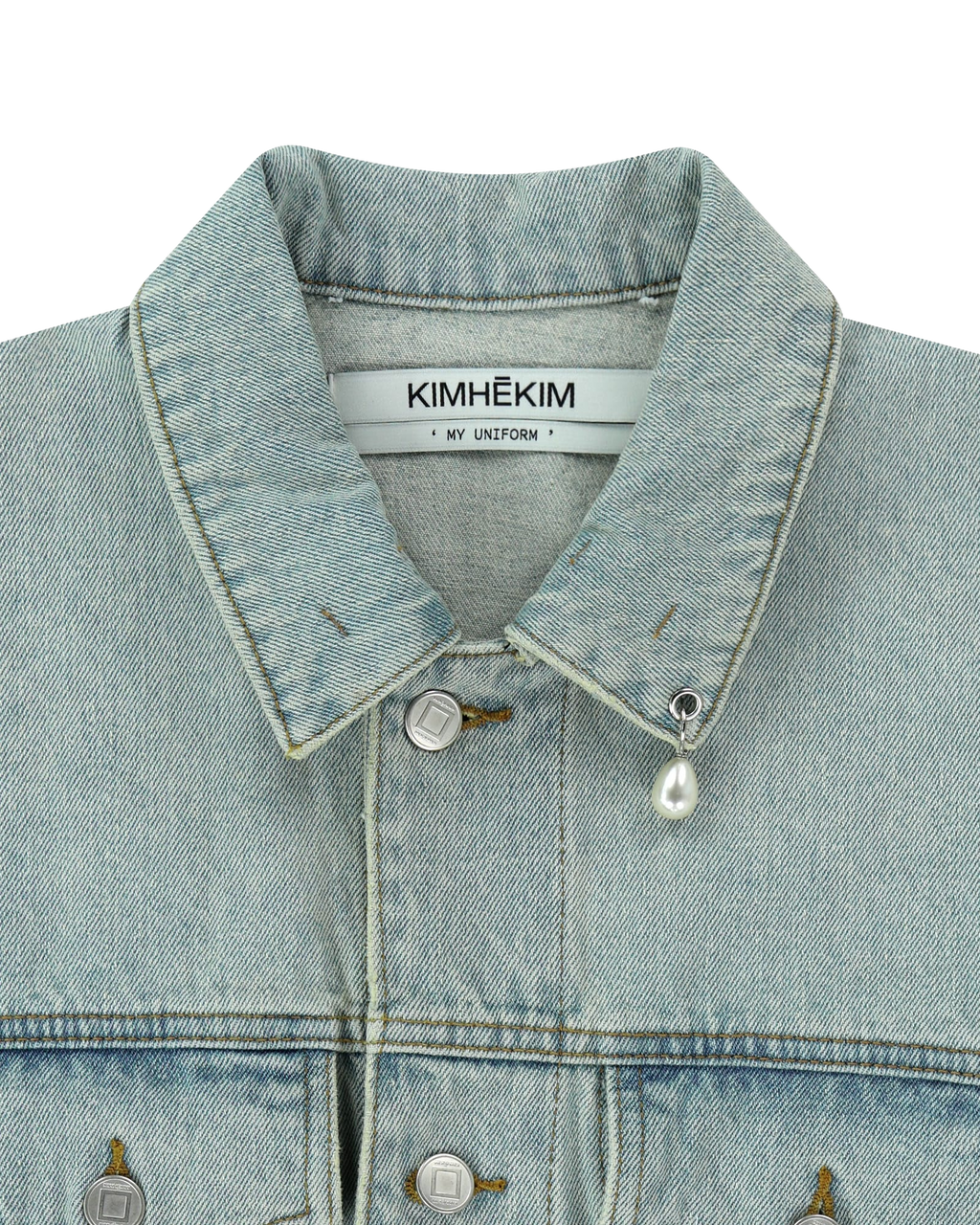 Kimhe Kim - Pearl Tear Denim Jacket (Sky Blue) product image 3 | TRAB K-Fashion Australia