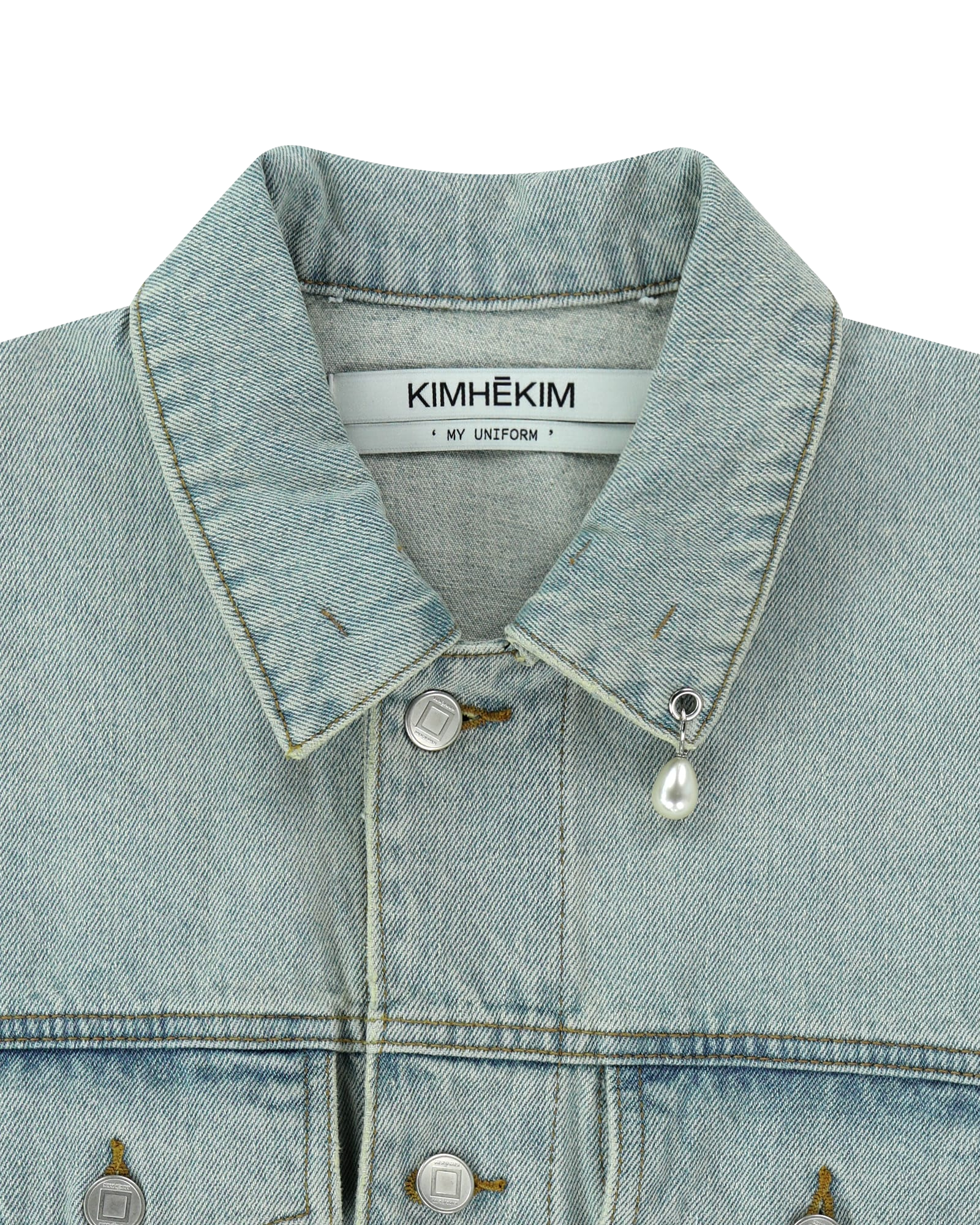 Kimhe Kim - Pearl Tear Denim Jacket (Sky Blue) product image 3 | TRAB K-Fashion Australia