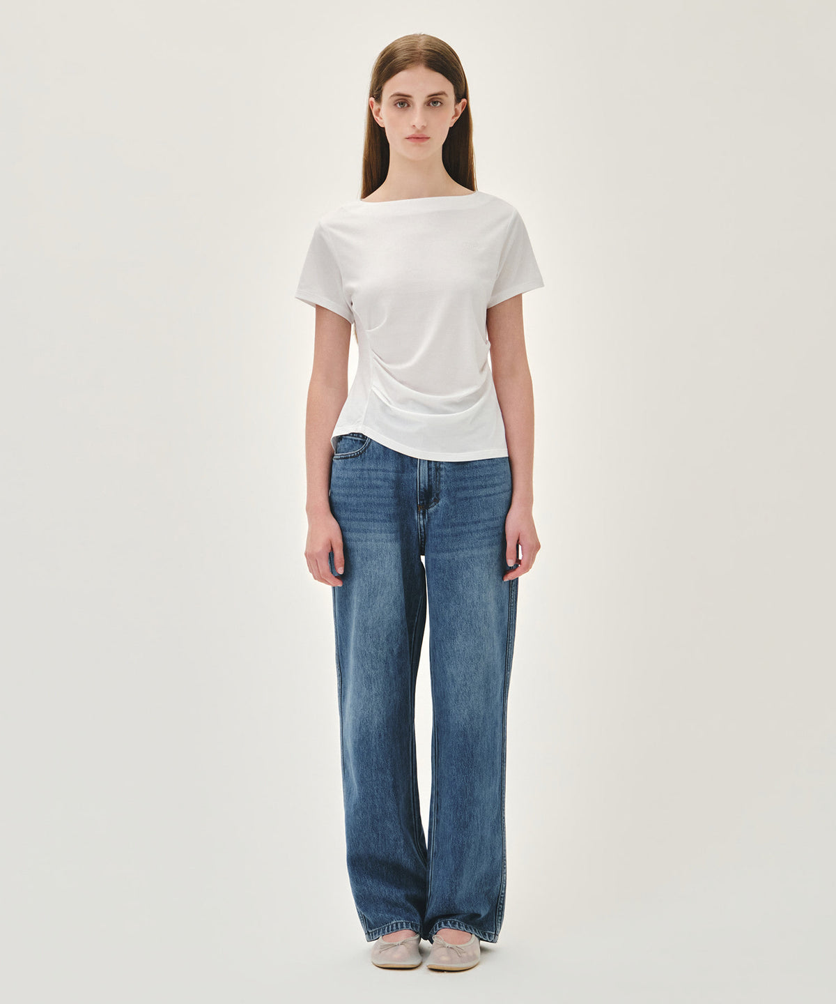 Marithe & Francois Girbaud - Waist Shirring Tee (White) product image 6 | TRAB K-Fashion Australia