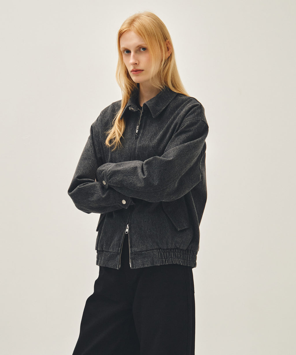 Marithe & Francois Girbaud - Denim Harrington Jacket (Gray) product image 2 | TRAB K-Fashion Australia