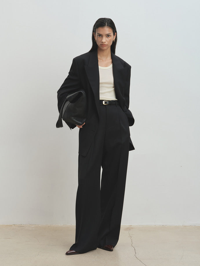 Tonywack - Wool Twill Double-Breasted Tailored Jacket (Black) product image 5 | TRAB K-Fashion Australia