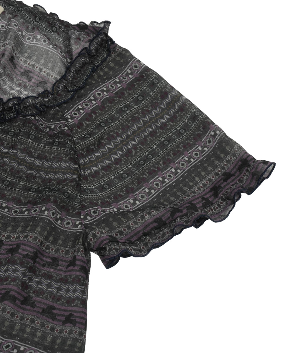 Coyseio - Chiffon Shirring One Piece (Purple Brown) product image 17 | TRAB K-Fashion Australia
