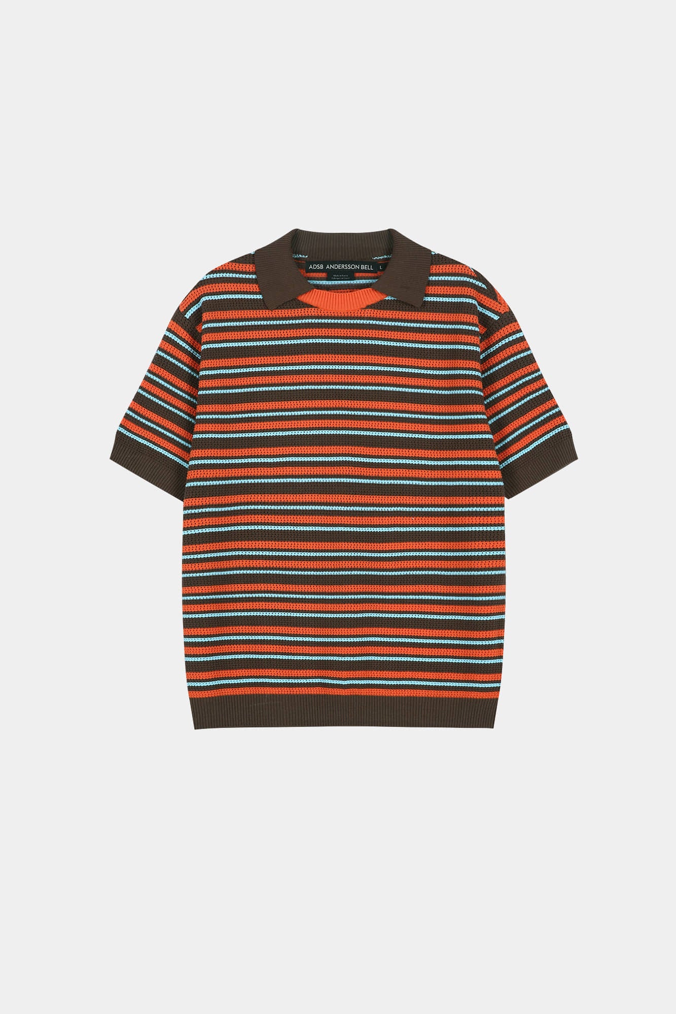 Andersson Bell - Stripe Layered Polo Sweater (Brown/Orange) product image 10 | TRAB K-Fashion Australia