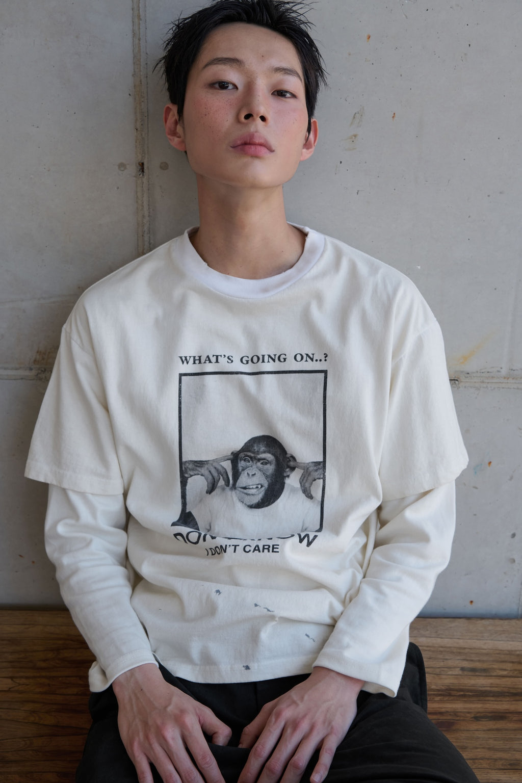 STU - Monkey T-shirt (Ivory) product image 6 | TRAB K-Fashion Australia