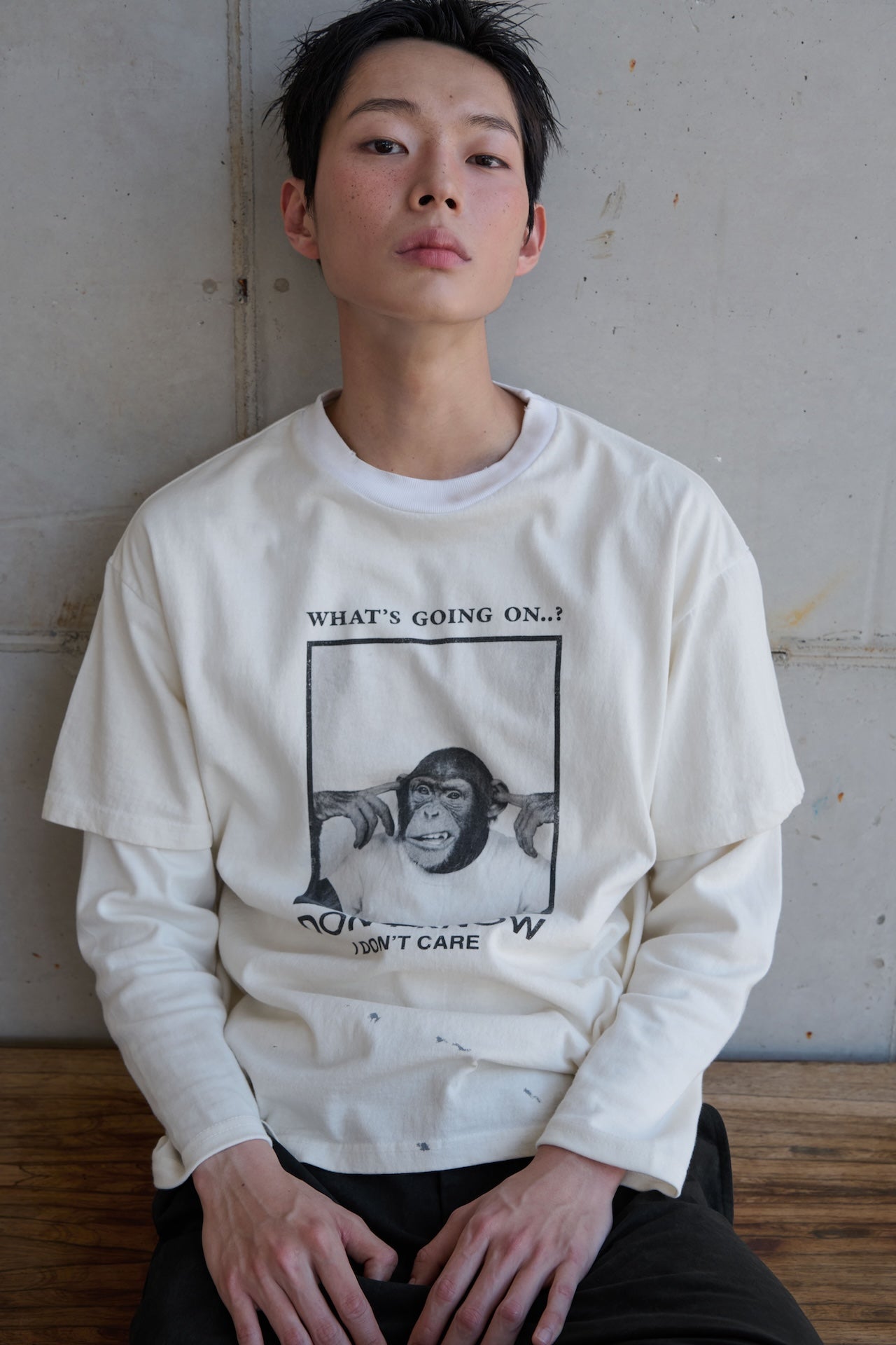 STU - Monkey T-shirt (Ivory) product image 6 | TRAB K-Fashion Australia