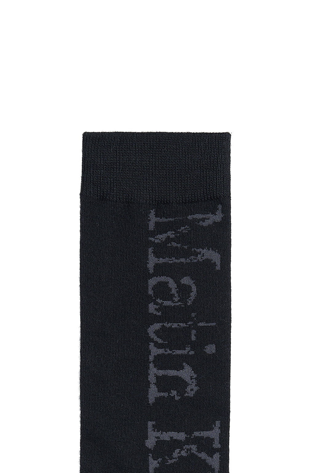 Matin Kim - Cracked Logo Jacquard Socks (Black) product image 3 | TRAB K-Fashion Australia