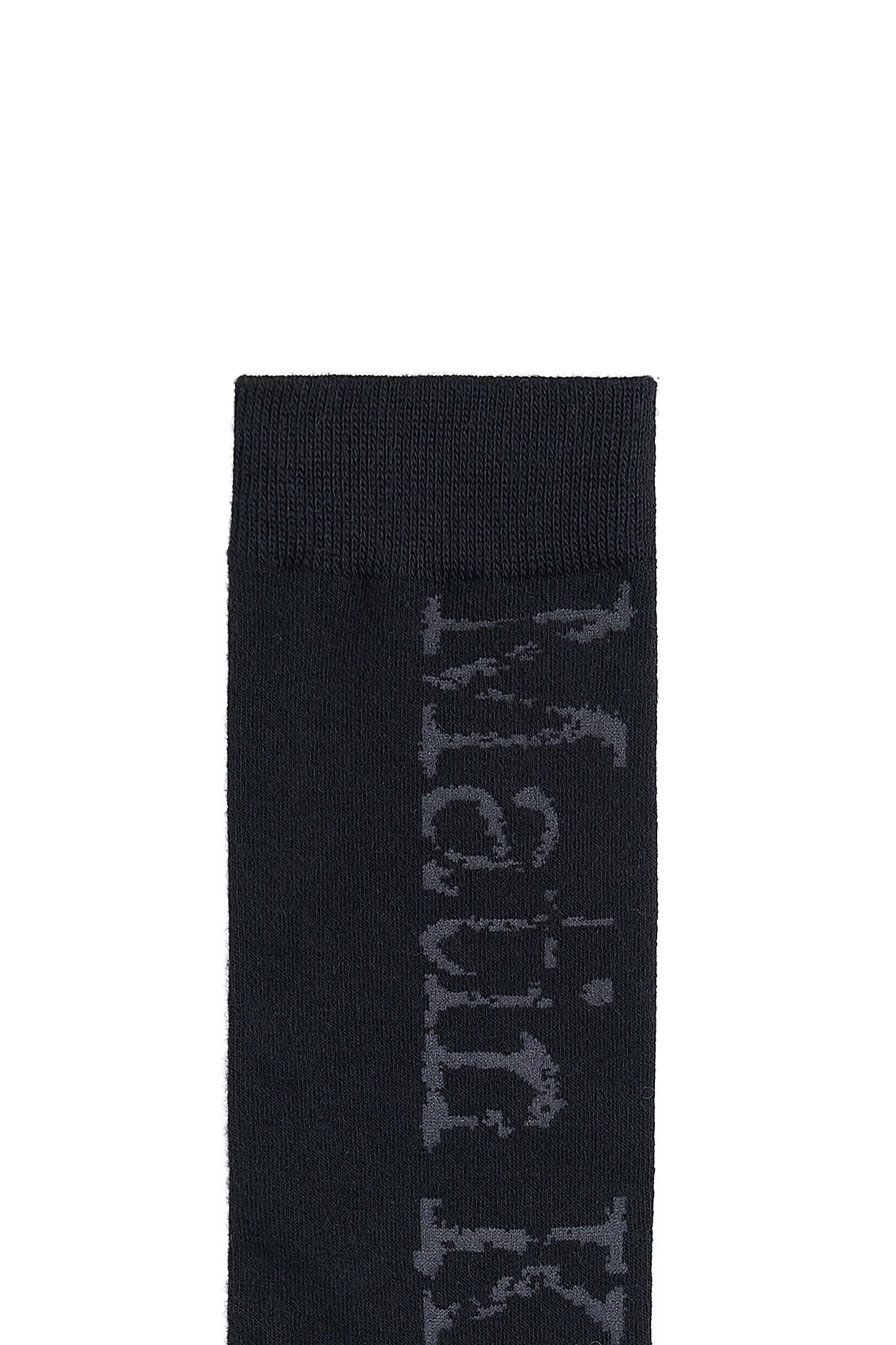 Matin Kim - Cracked Logo Jacquard Socks (Black) product image 3 | TRAB K-Fashion Australia