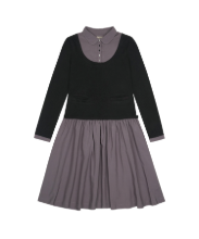 Coyseio - Layered Shirt Cardigan Shirring Dress (Black) product image 1 | TRAB K-Fashion Australia