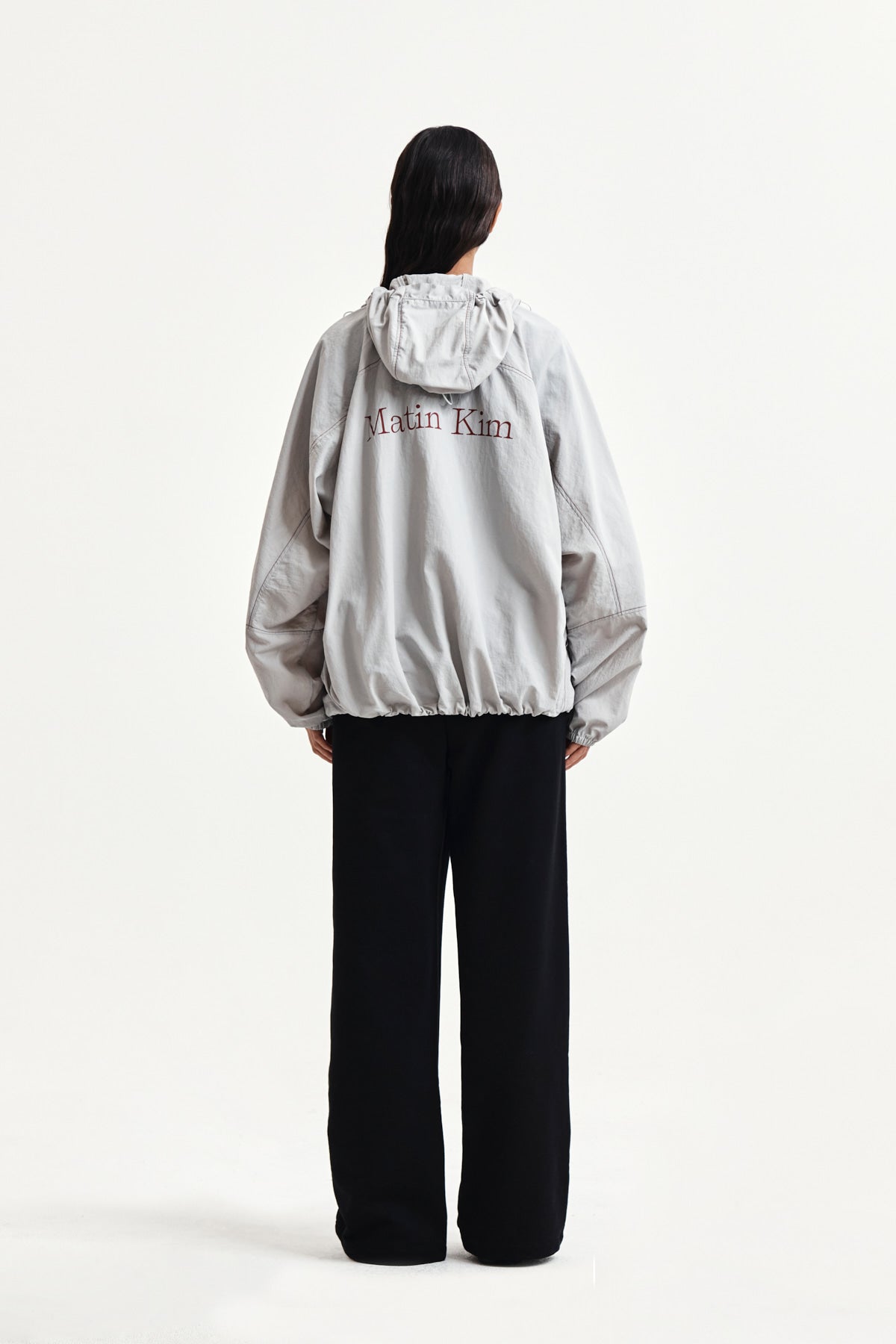 Matin Kim - Back Logo Hoody Wind Breaker (Light Beige) product image 8 | TRAB K-Fashion Australia