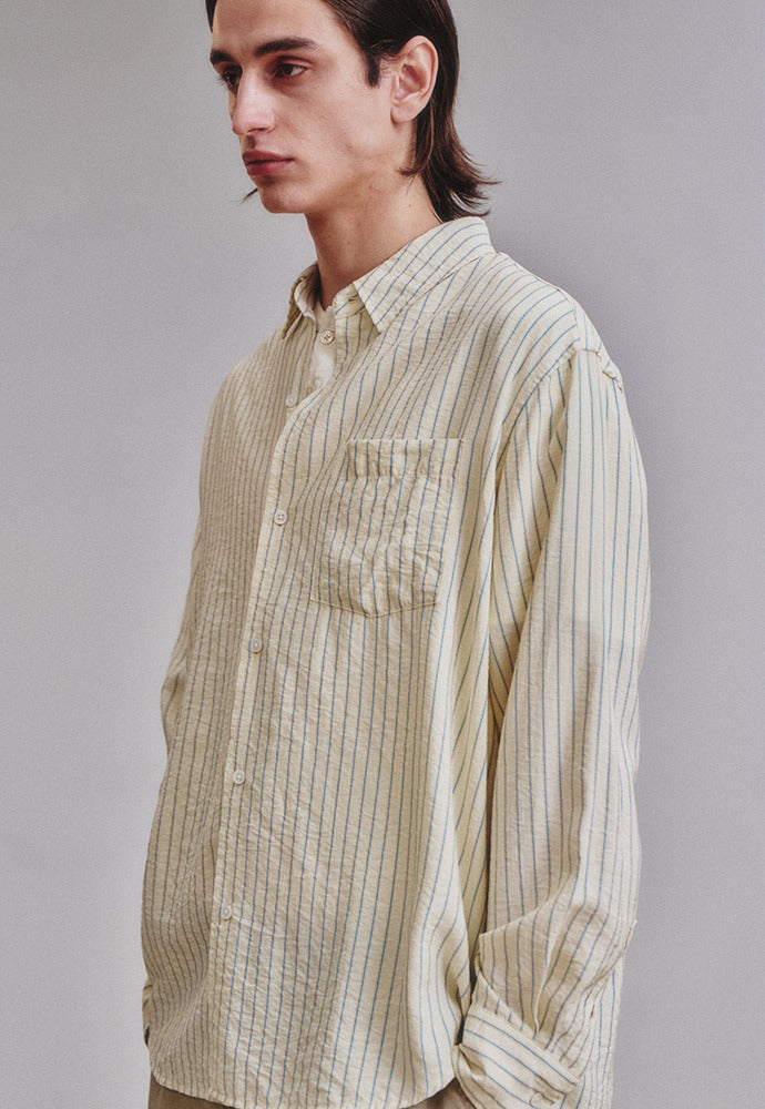 Art if acts - Wrinkle Rayon Shirt (Cream/Liberty Blue) product image 1 | TRAB K-Fashion Australia