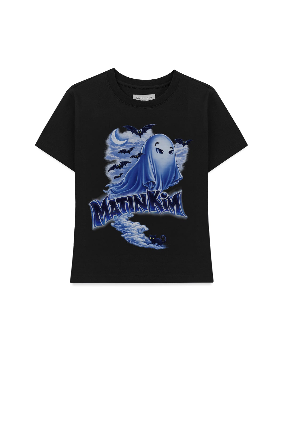 Matin Kim - Ghost Artwork Crop Top (Strong Black) product image 1 | TRAB K-Fashion Australia