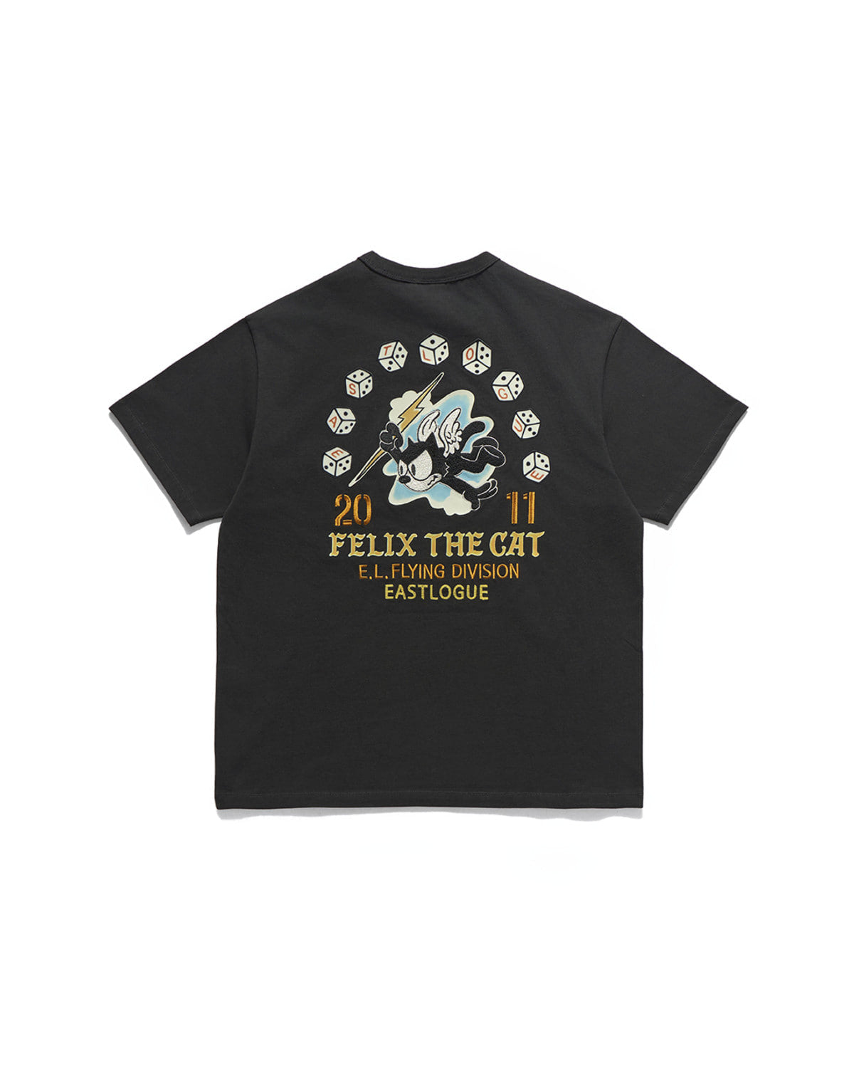 Eastlogue - Felix Flying Division Embroidered T-shirts (Black) product image 1 | TRAB K-Fashion Australia