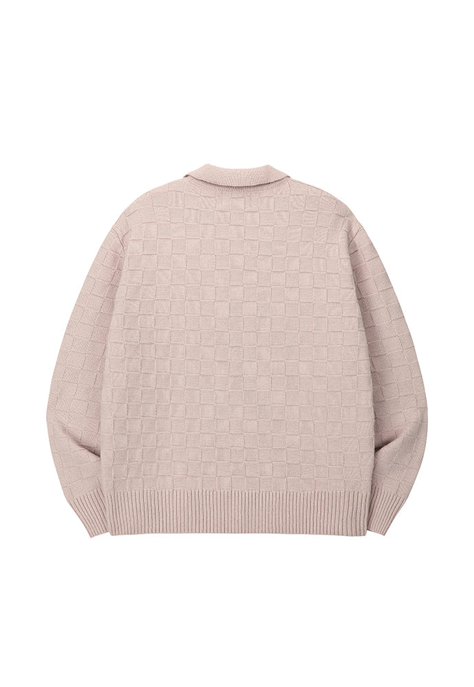 Art if acts - Checkerboard Collar Knit (Delicate Pink) product image 7 | TRAB K-Fashion Australia