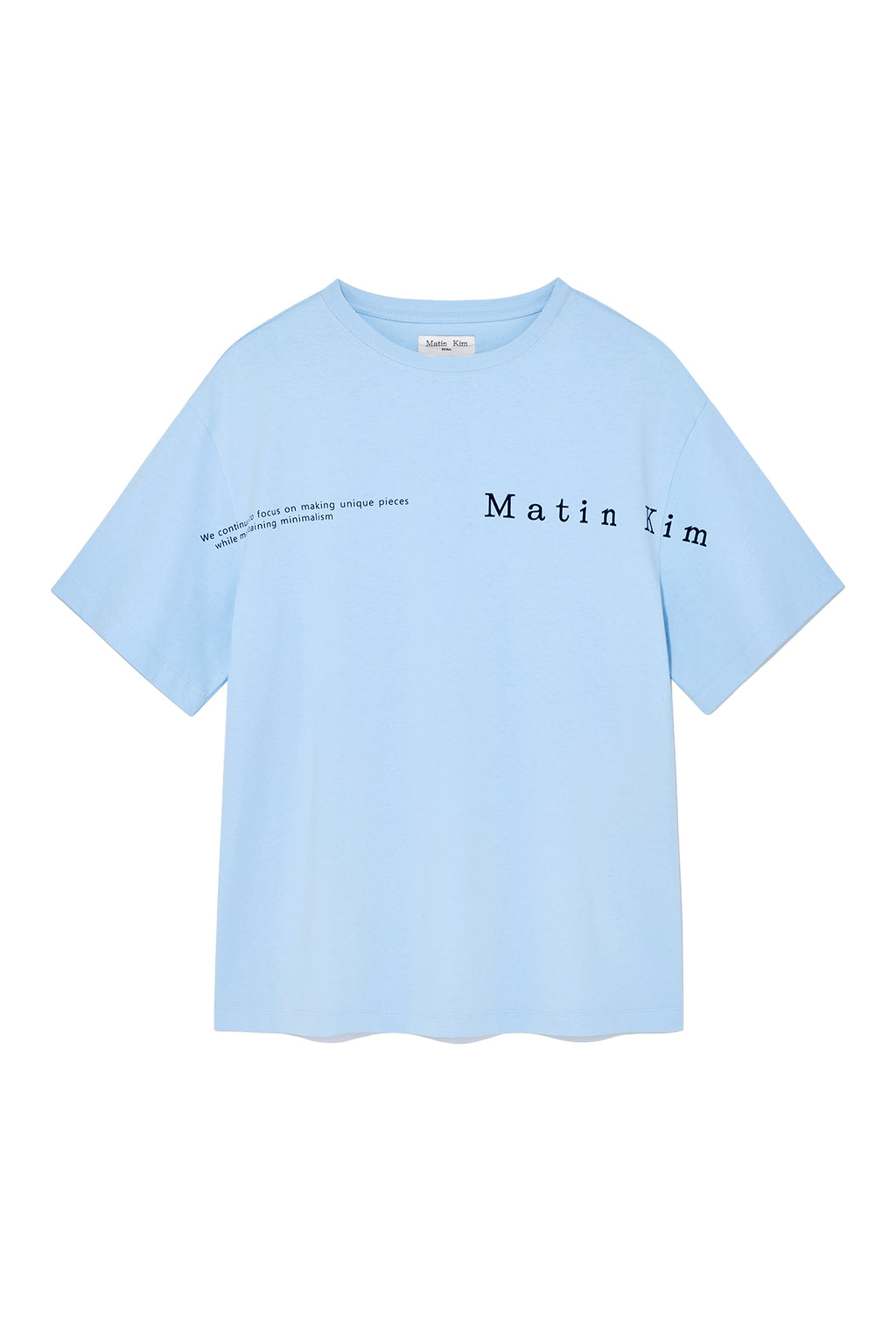 Matin Kim - Half Text Logo Top (Sky) product image 1 | TRAB K-Fashion Australia