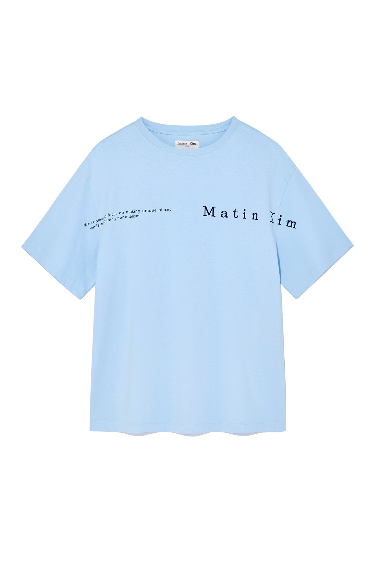 Matin Kim - Half Text Logo Top (Sky) product image 1 | TRAB K-Fashion Australia