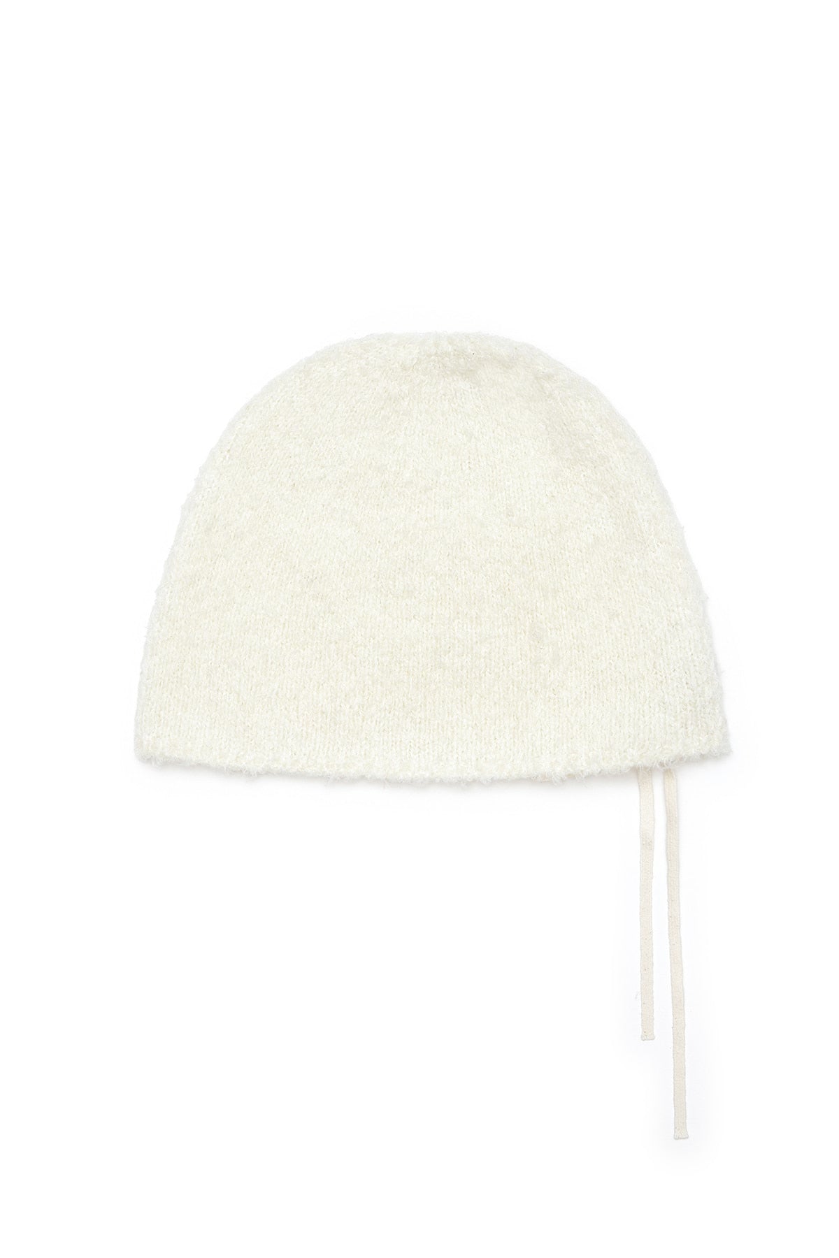 Matin Kim - Ribbon Tie Knit Beanie (Ivory) product image 3 | TRAB K-Fashion Australia