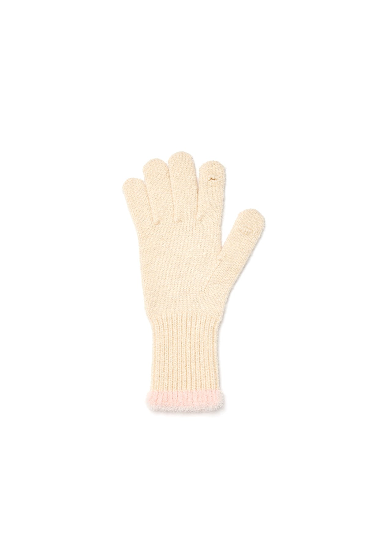 Matin Kim - Two Tone Finger Hole Gloves (Ivory) product image 2 | TRAB K-Fashion Australia