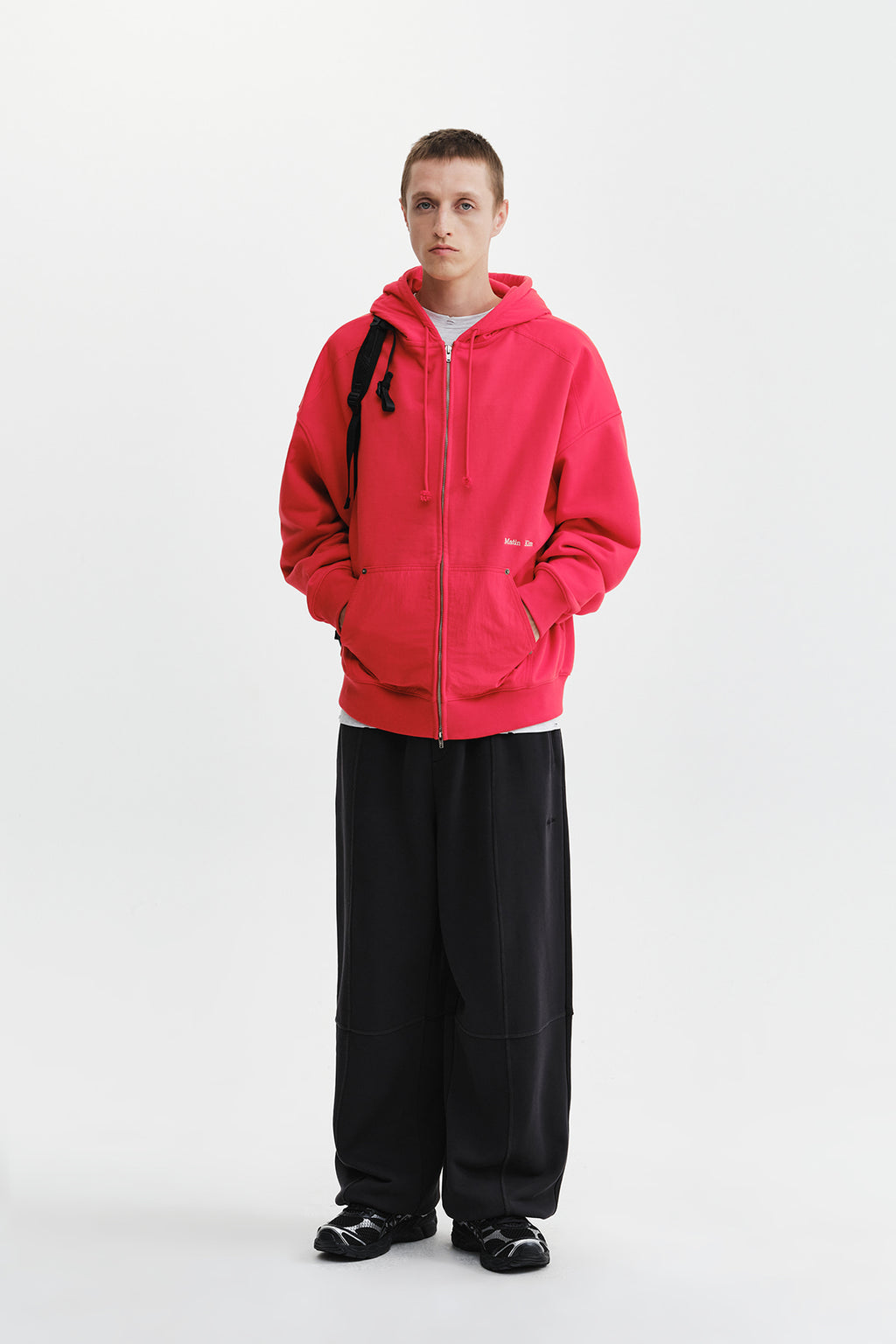 Matin Kim - Color Block Hoody Zip Up (Red) product image 10 | TRAB K-Fashion Australia