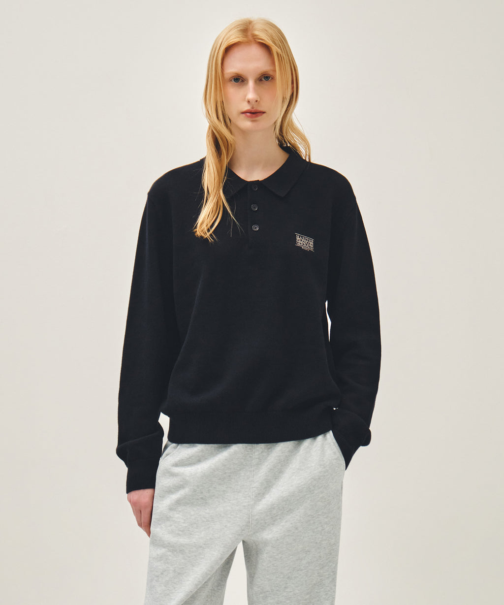 Marithe & Francois Girbaud - Small Classic Logo Collar Knit (Dark Navy) product image 1 | TRAB K-Fashion Australia
