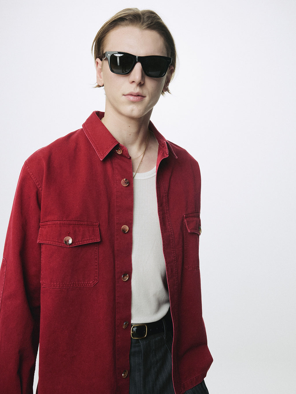 Tonywack - Washed Cotton Twill Overshirt (Red) product image 6 | TRAB K-Fashion Australia