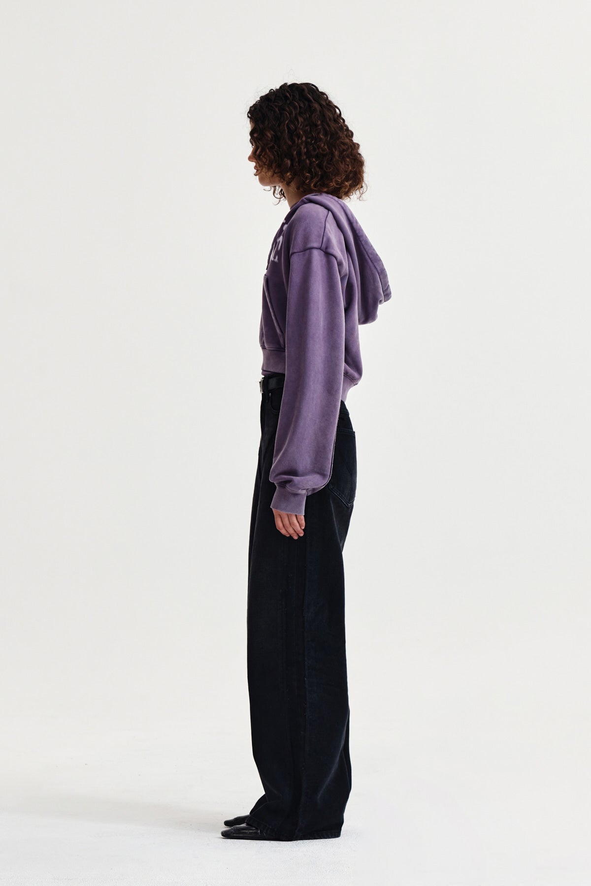 Matin Kim - Washed Layered Crop Hoody (Purple) product image 6 | TRAB K-Fashion Australia