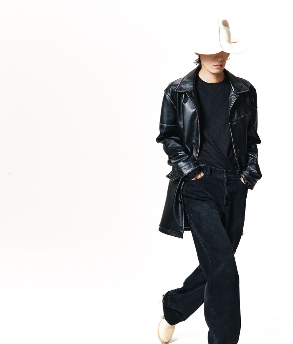 XLIM - Ep.8 01 Leather Jacket (Black) product image 13 | TRAB K-Fashion Australia