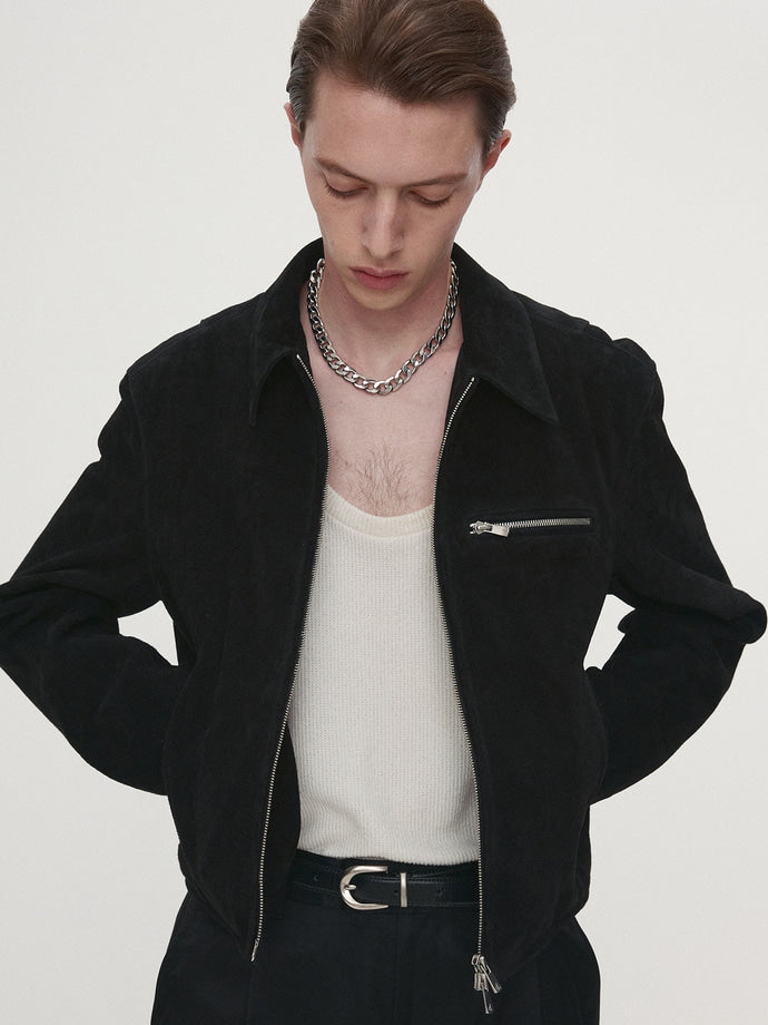 Tonywack - Suede Zip Blouson Jacket (Black) product image 6 | TRAB K-Fashion Australia