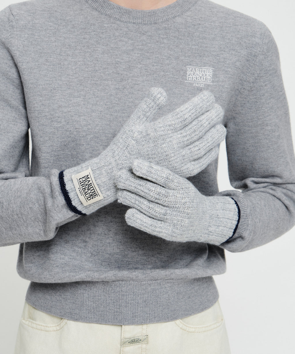 Marithe & Francois Girbaud - Classic Logo Knit Glove (Light Gray) product image 6 | TRAB K-Fashion Australia