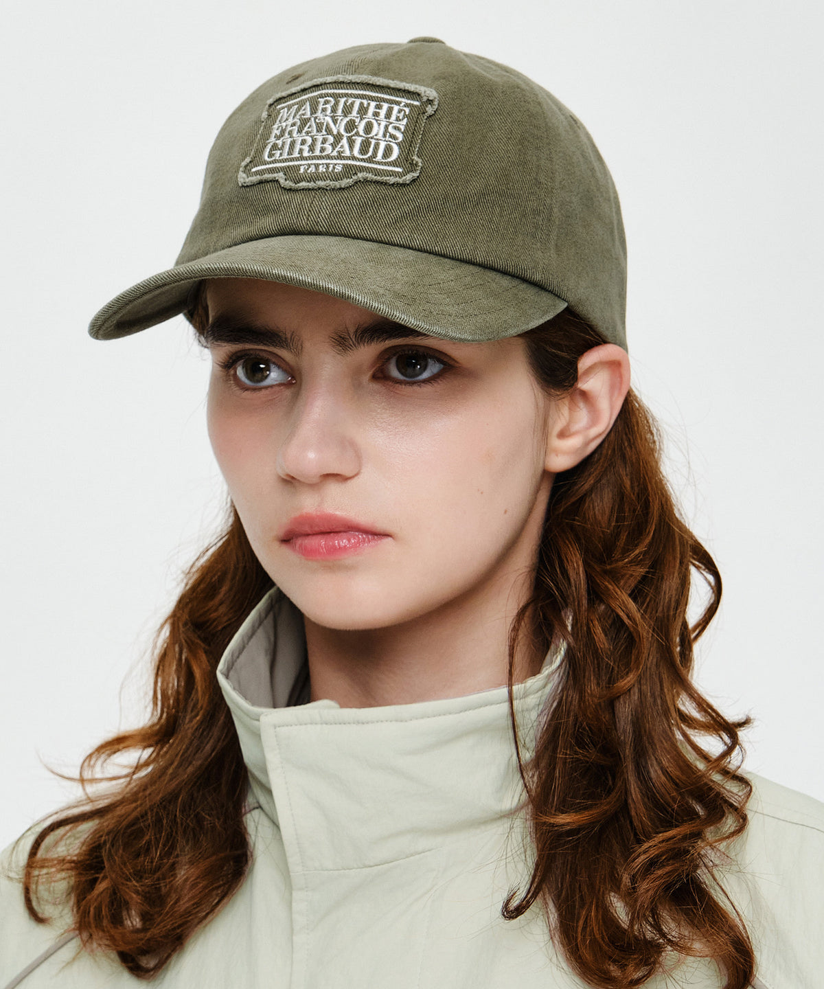 Marithe & Francois Girbaud - Applique Washed Small Classic Logo Cap (Khaki) product image 6 | TRAB K-Fashion Australia