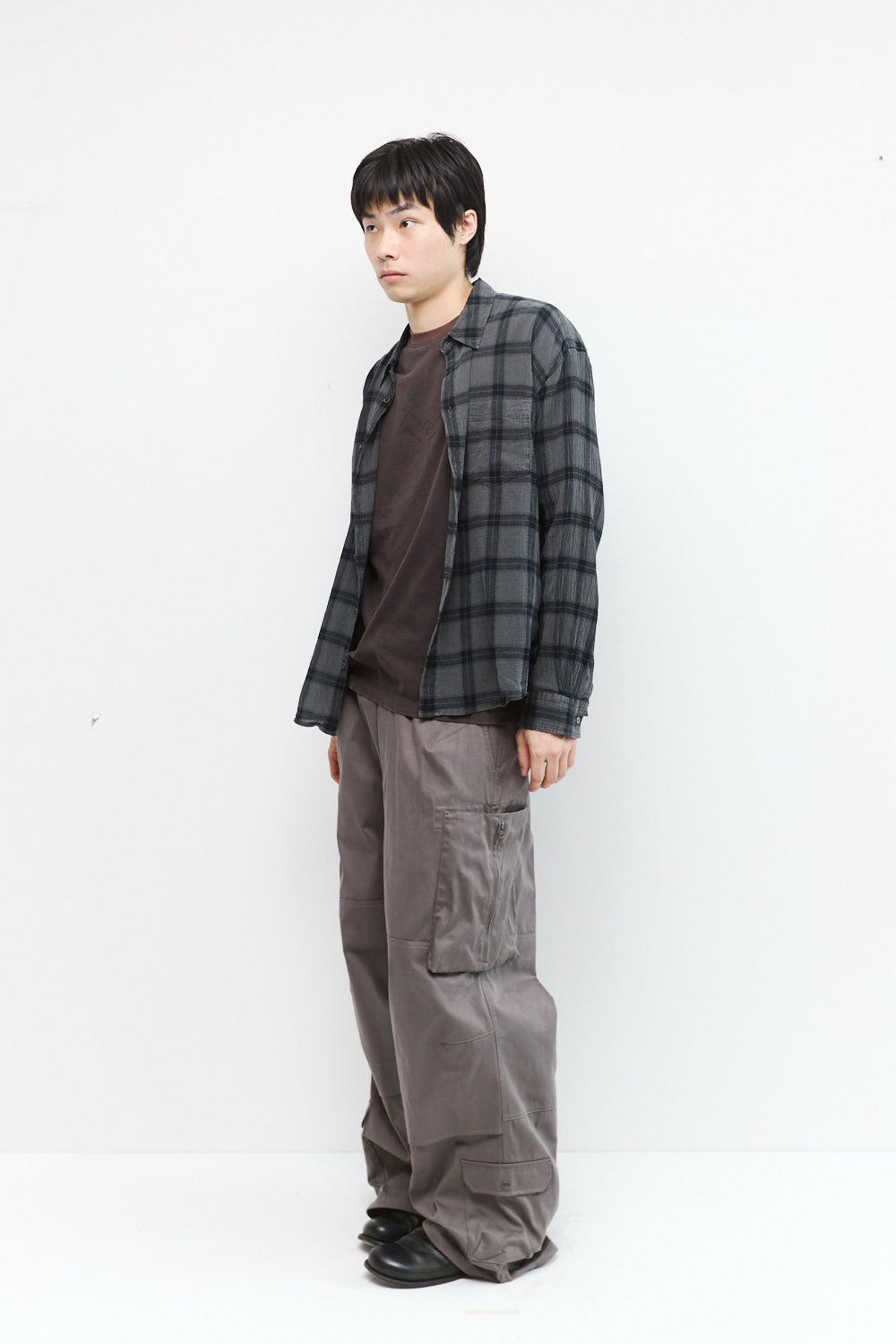 Hatchingroom - Classic Shirt Over Dyed Check (Charcoal) product image 5 | TRAB K-Fashion Australia