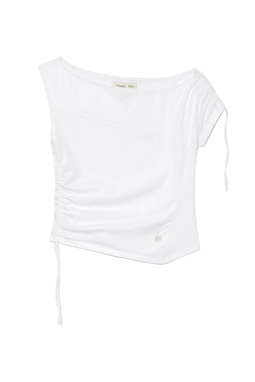 Matin Kim - String Off Shoulder Slim Top (White) product image 1 | TRAB K-Fashion Australia
