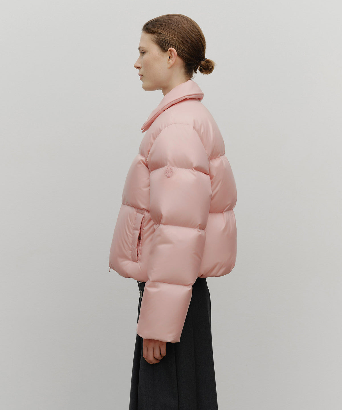 Marithe & Francois Girbaud - Collar Crop Down Jacket (Pink) product image 2 | TRAB K-Fashion Australia