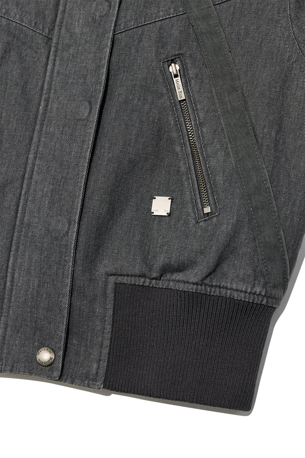 Matin Kim - Color Mixed Slim Bomber Jumper (Charcoal) product image 4 | TRAB K-Fashion Australia