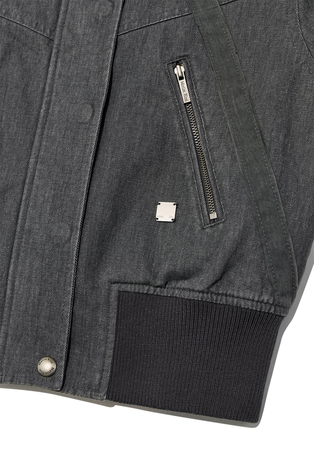 Matin Kim - Color Mixed Slim Bomber Jumper (Charcoal) product image 4 | TRAB K-Fashion Australia