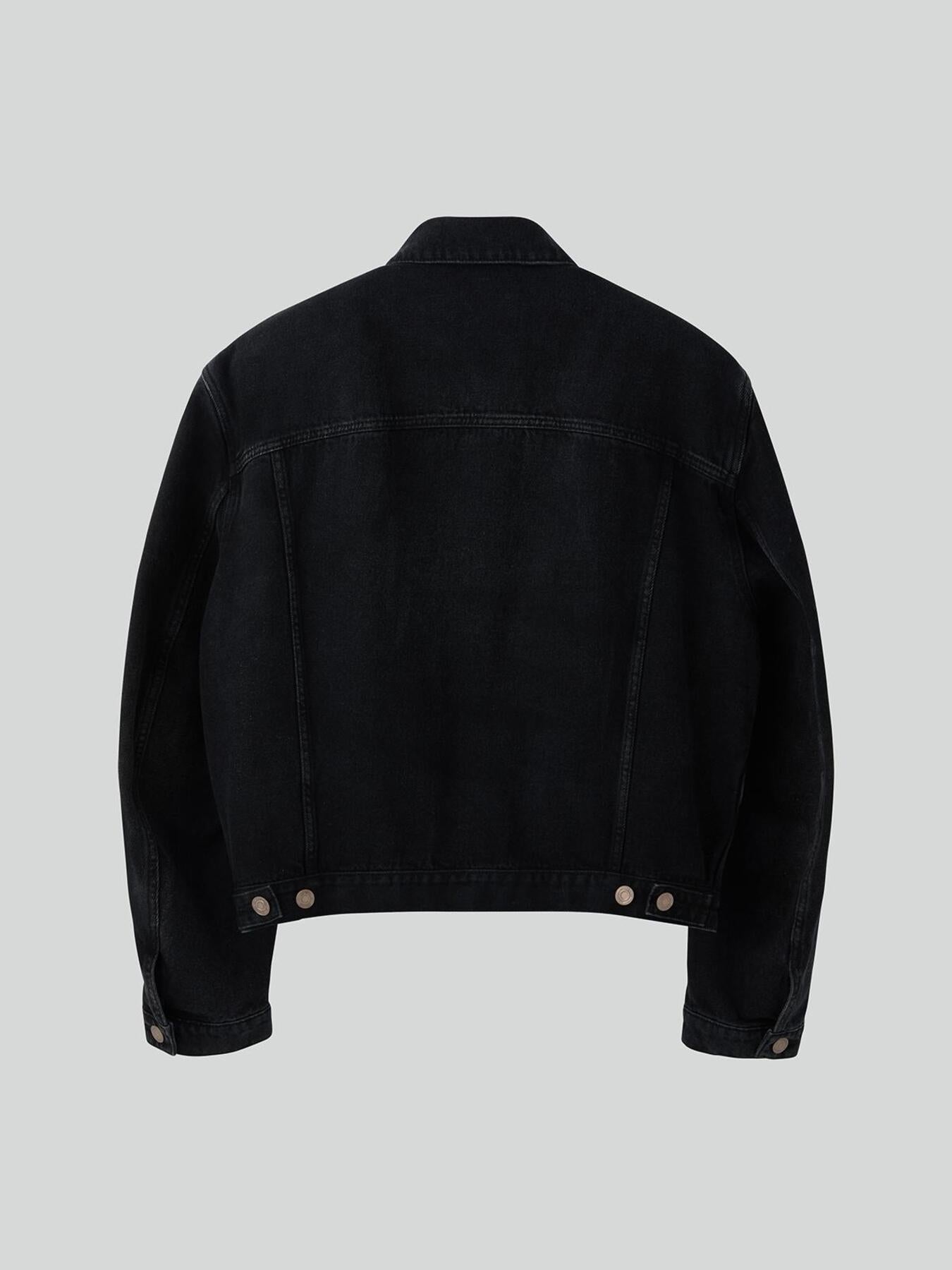Recto - Vincent Denim Trucker Jacket (Black) product image 3 | TRAB K-Fashion Australia