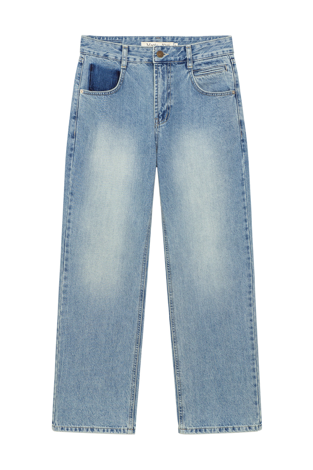Matin Kim - Pocket Washed Point Denim Pants (Light Blue) product image 1 | TRAB K-Fashion Australia