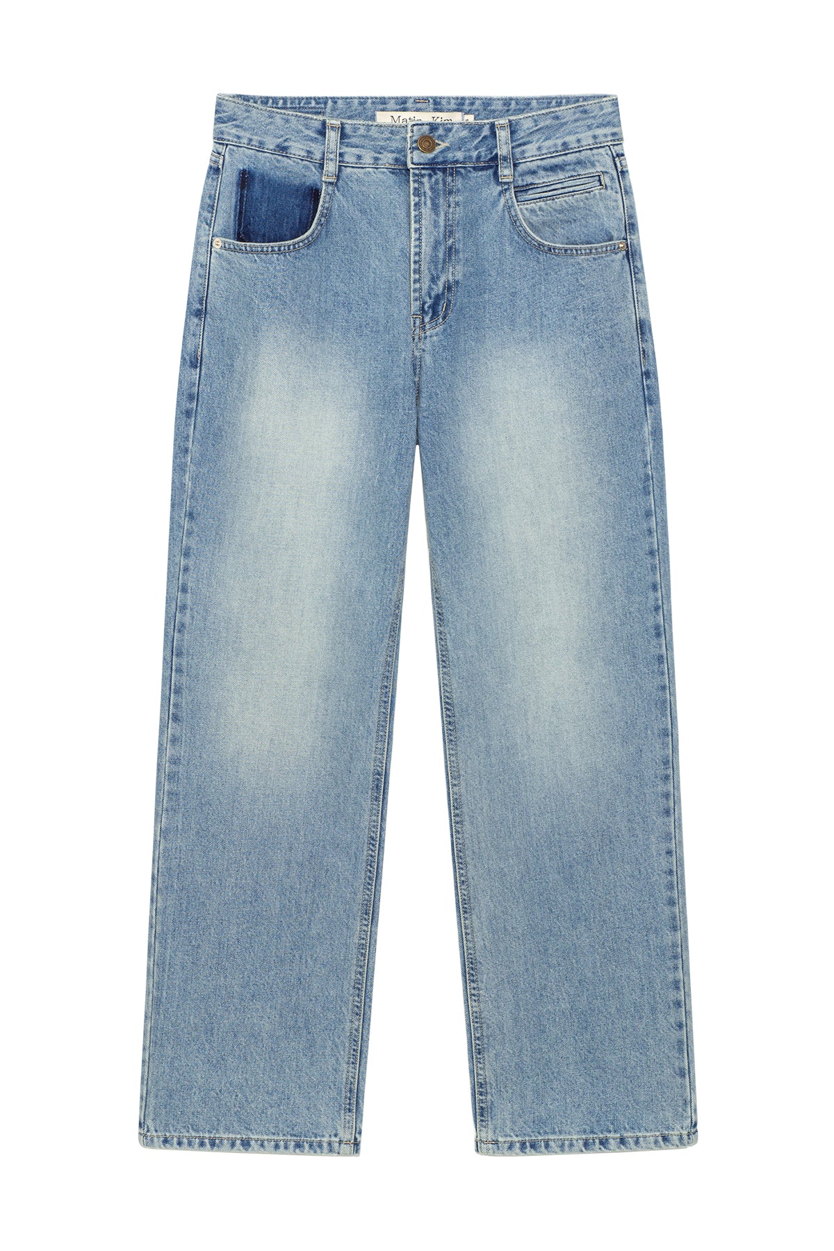 Matin Kim - Pocket Washed Point Denim Pants (Light Blue) product image 1 | TRAB K-Fashion Australia