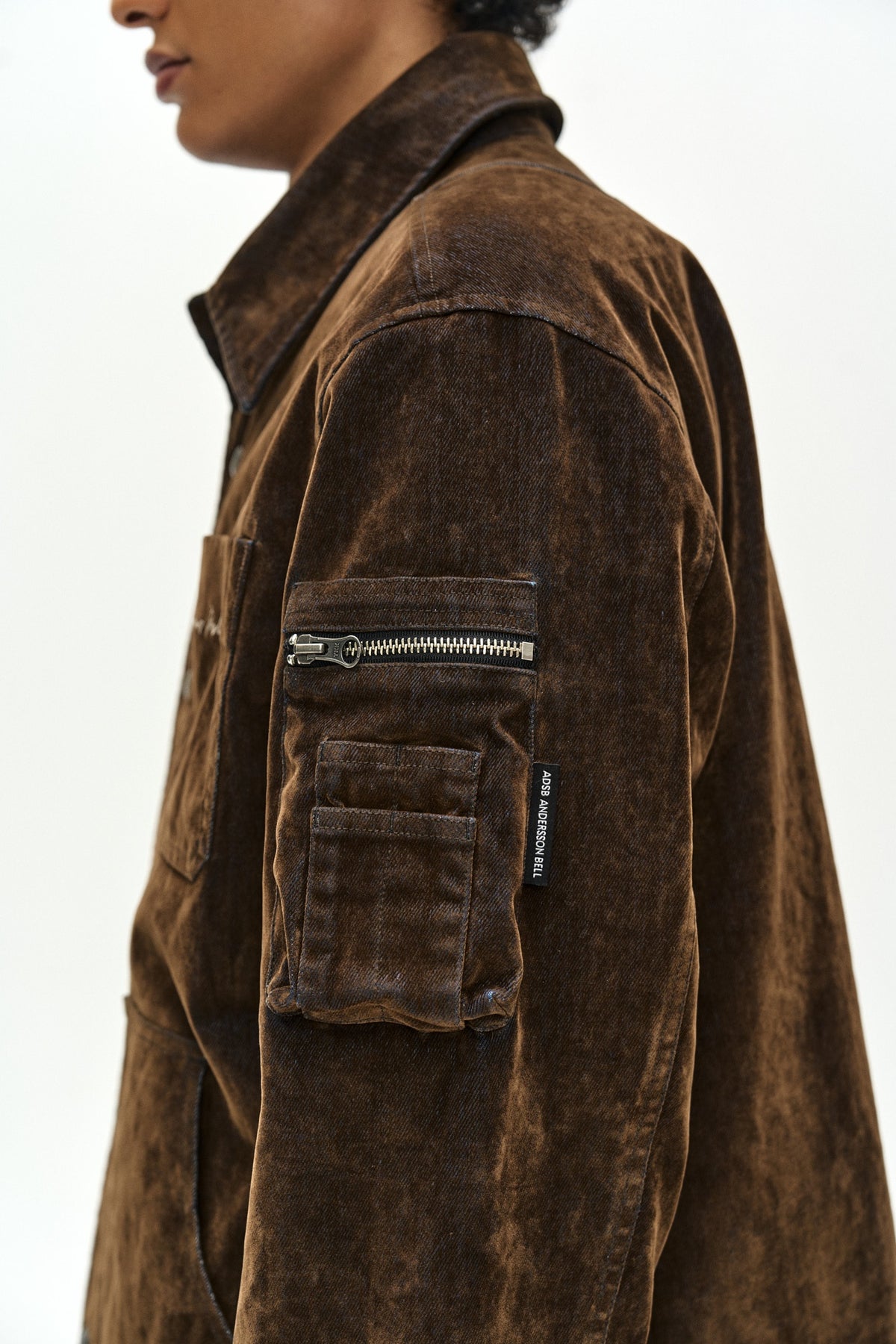 Andersson Bell - Flock Velvet Padded Shirt (Brown) product image 10 | TRAB K-Fashion Australia
