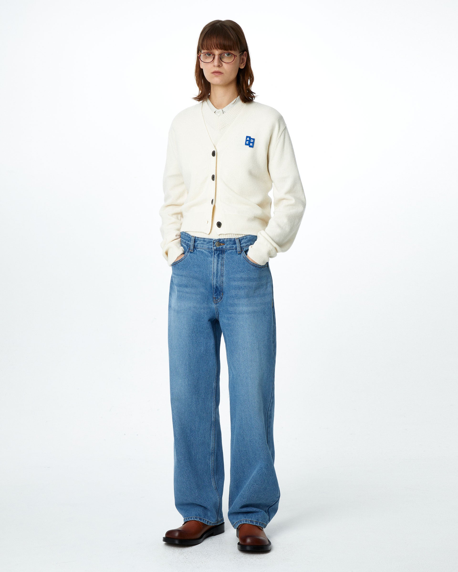 Ader Error - Sig; BL Tag cardigan 01 (Oatmeal) product image 1 | TRAB K-Fashion Australia