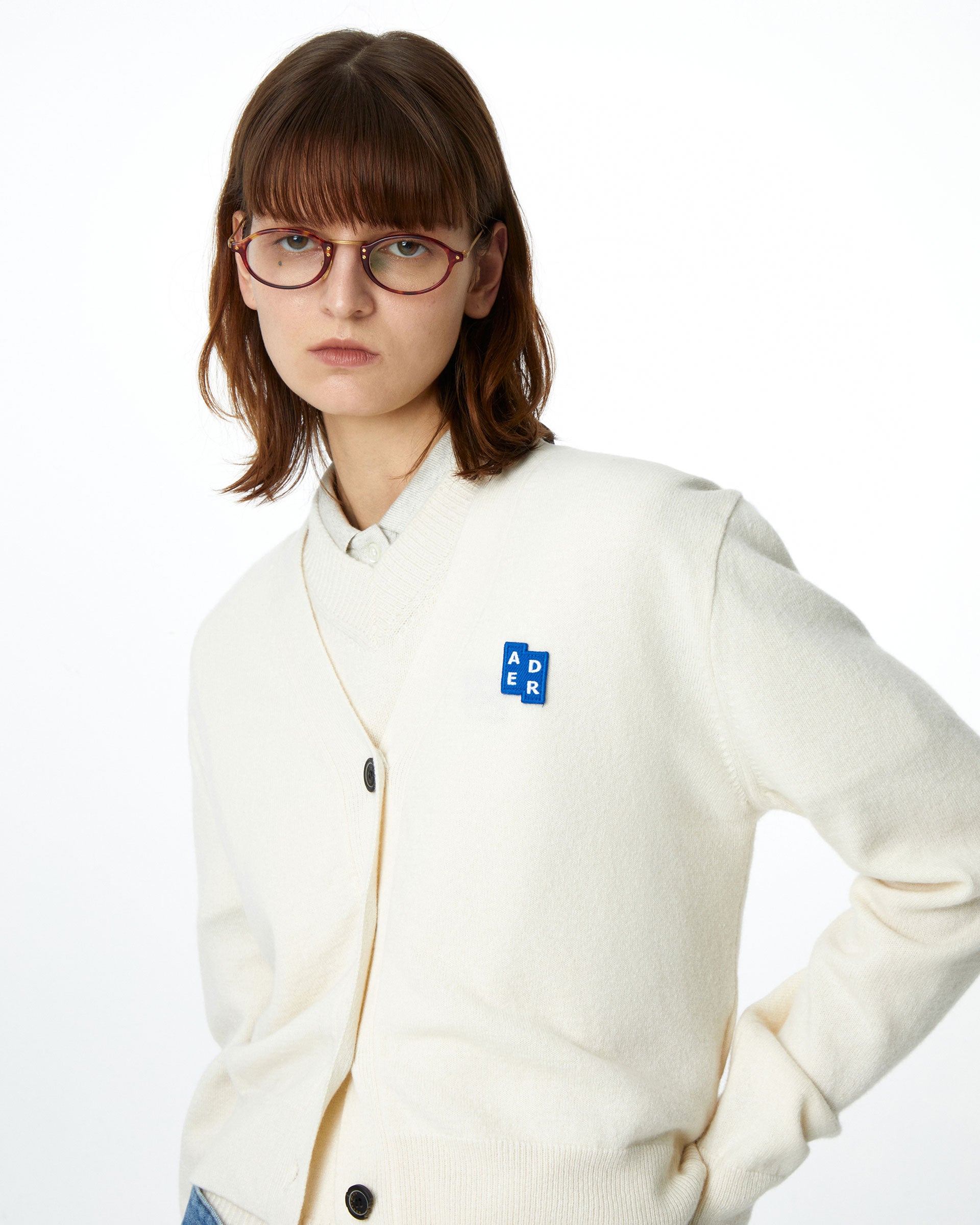Ader Error - Sig; BL Tag cardigan 01 (Oatmeal) product image 2 | TRAB K-Fashion Australia